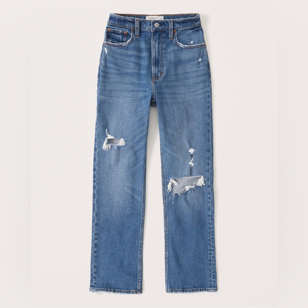 Abercrombie and Fitch ankle straight ultra high rise curve love jeans